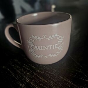 Shabby Chic Blush Mug with White Embellishments